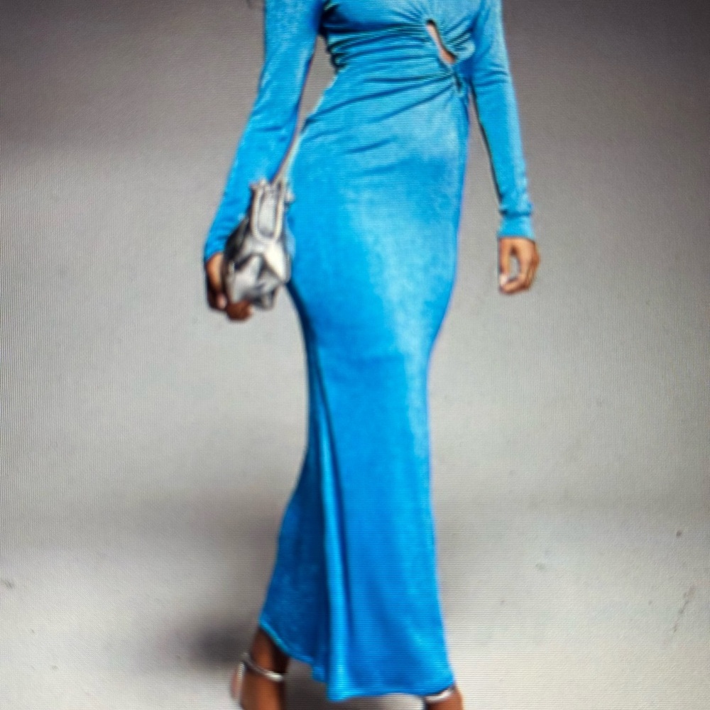 ASOS Vibrant Blue Long Sleeve Dress NWT